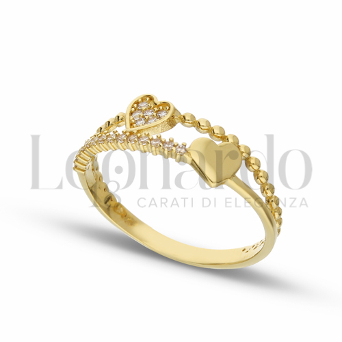 con Zircone bianco in Oro Giallo da 2gr.