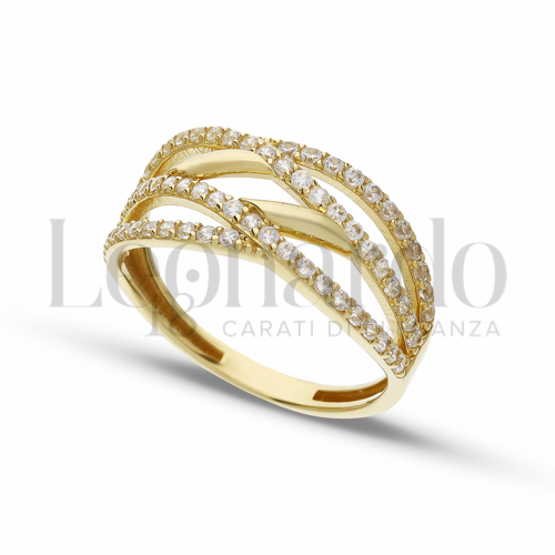 con Zircone bianco in Oro Giallo da 2,7gr.