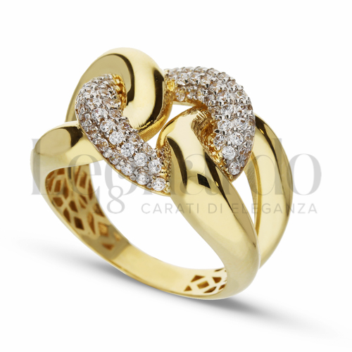con Zircone bianco in Oro Giallo da 6,2gr.