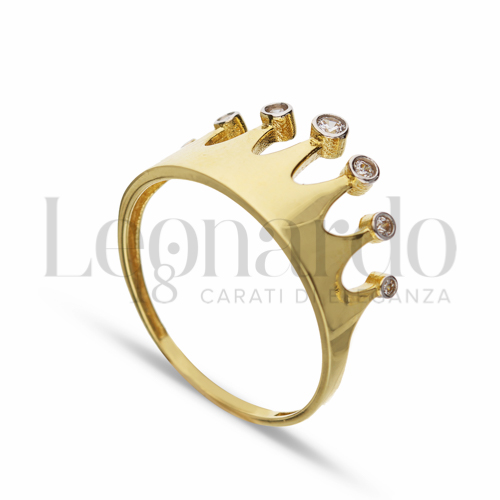 con Zircone bianco in Oro Giallo da 2,2gr.