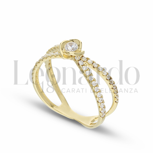 con Zircone bianco in Oro Giallo da 2,8gr.
