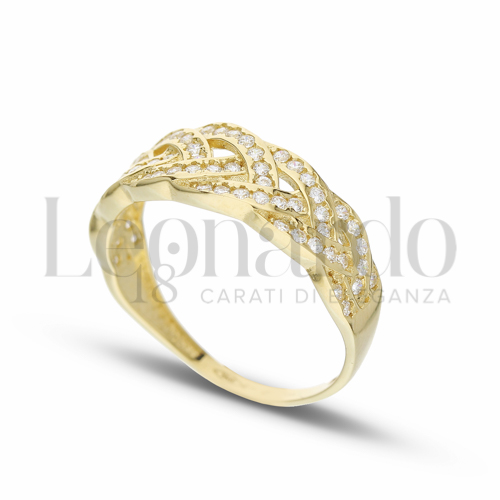 con Zircone bianco in Oro Giallo da 2,5gr.