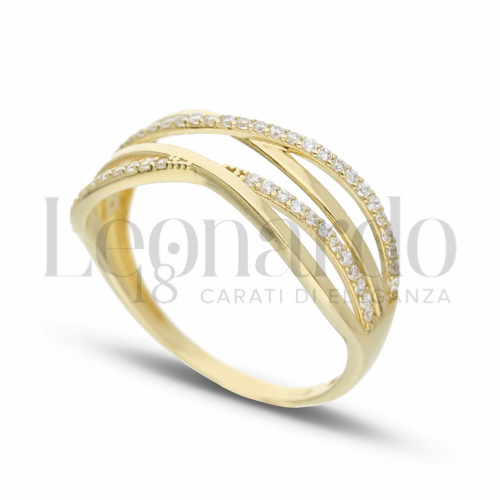 con Zircone bianco in Oro Giallo da 1,9gr.