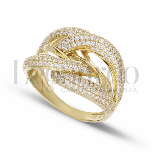 con Zircone bianco in Oro Giallo da 6,4gr.