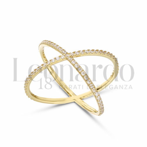 con Zircone bianco in Oro Giallo da 2,7gr.