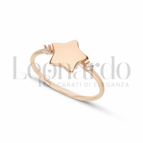 con Zircone bianco in Oro Rosa da 2gr.