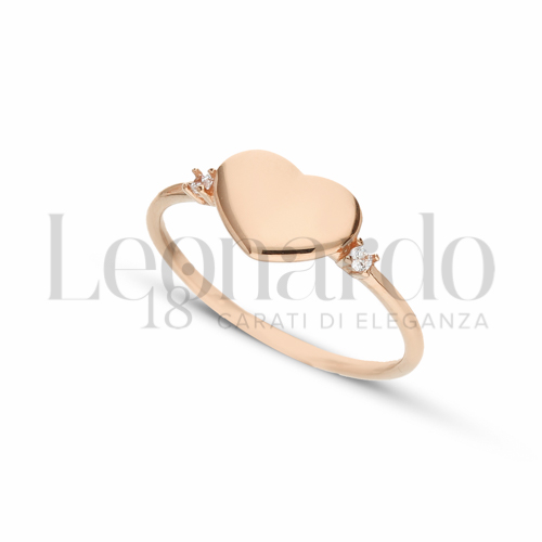 con Zircone bianco in Oro Rosa da 2gr.