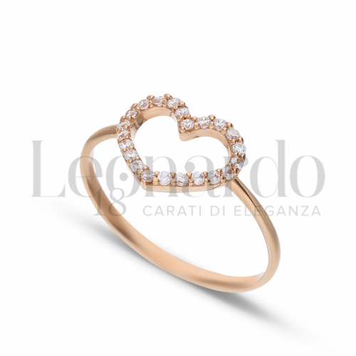 Modello 1 ° Misura con Zircone bianco in Oro Rosa da 1,5gr.