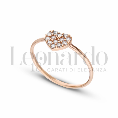 con Zircone bianco in Oro Rosa da 1,4gr.