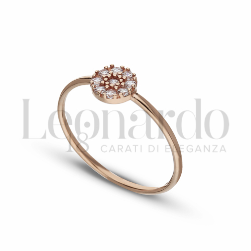 Modello 1 ° Misura con Zircone bianco in Oro Rosa da 1,2gr.