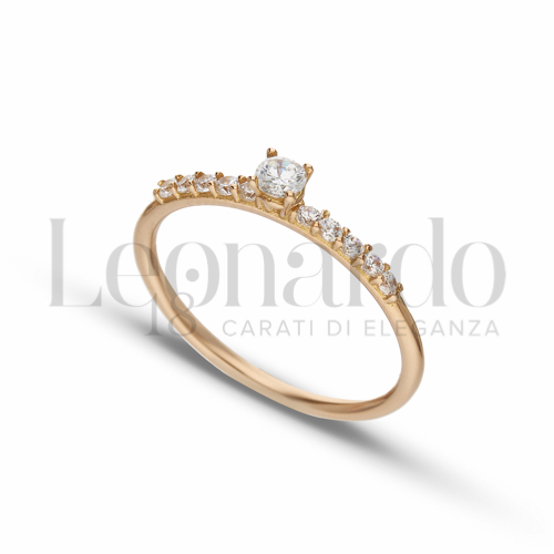 con Zircone bianco in Oro Rosa da 1,6gr.