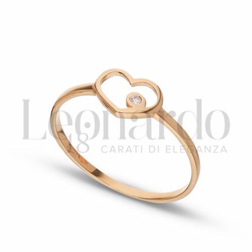 con Zircone bianco in Oro Rosa da 1,1gr.
