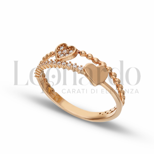 con Zircone bianco in Oro Rosa da 1,9gr.
