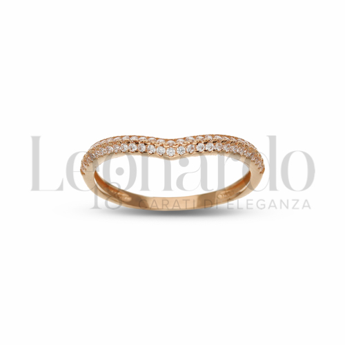 con Zircone bianco in Oro Rosa da 1,6gr.