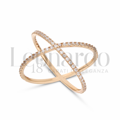 con Zircone bianco in Oro Rosa da 2,6gr.