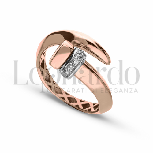 con Zircone bianco in Oro Rosa e Oro Bianco da 3,8gr.