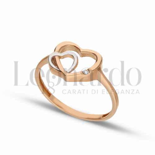 con Zircone bianco in Oro Rosa e Oro Bianco da 2gr.
