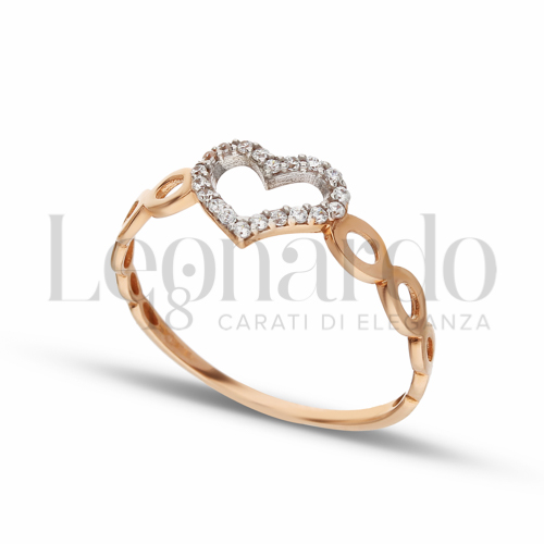 con Zircone bianco in Oro Rosa e Oro Bianco da 1,1gr.