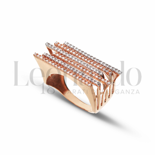 con Zircone bianco in Oro Rosa e Oro Bianco da 4,8gr.