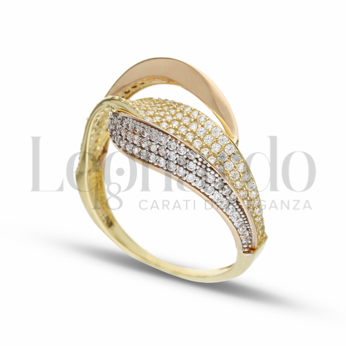 con Zircone bianco in Oro Rosa e Oro Giallo da 4,3gr.