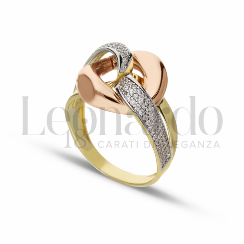 con Zircone bianco in Oro Giallo, Oro Bianco e Oro Rosa da 5,6gr.
