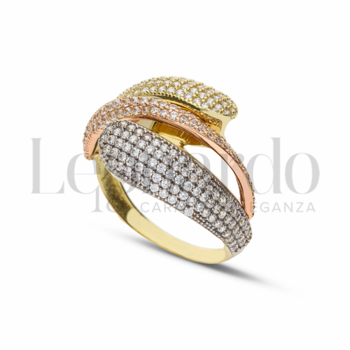 con Zircone bianco in Oro Giallo, Oro Bianco e Oro Rosa da 4,8gr.