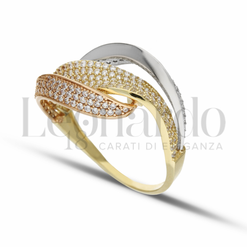 con Zircone bianco in Oro Giallo, Oro Bianco e Oro Rosa da 4,4gr.
