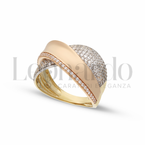 Anelli Anello pavettato da Donna in Oro 18 Carati Misura anello: 10 4,5g