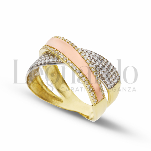 con Zircone bianco in Oro Giallo, Oro Bianco e Oro Rosa da 5gr.
