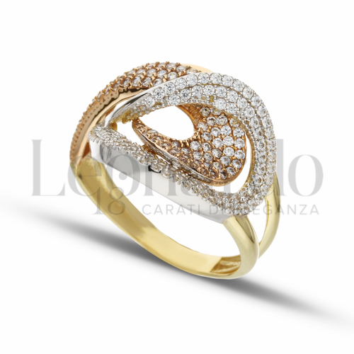 con Zircone bianco in Oro Giallo, Oro Bianco e Oro Rosa da 4,7gr.