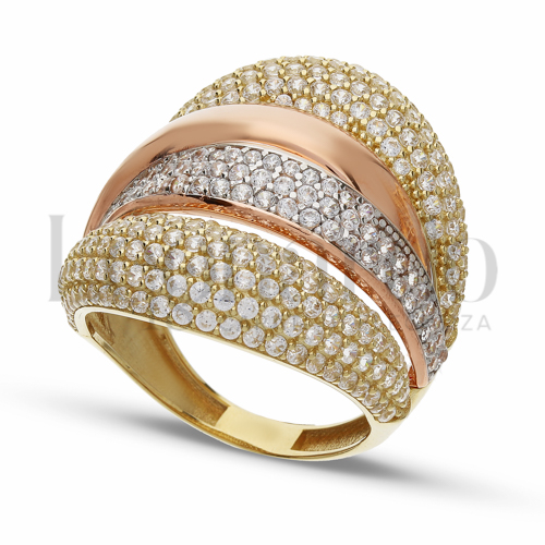 con Zircone bianco in Oro Giallo, Oro Bianco e Oro Rosa da 7,5gr.