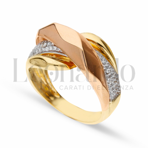 con Zircone bianco in Oro Giallo, Oro Bianco e Oro Rosa da 5,2gr.