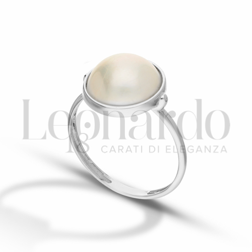 Modello 1 ° Misura con Perla in Oro Bianco da 2gr.