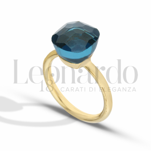 con Pietra blu in Oro Giallo da 2,7gr.