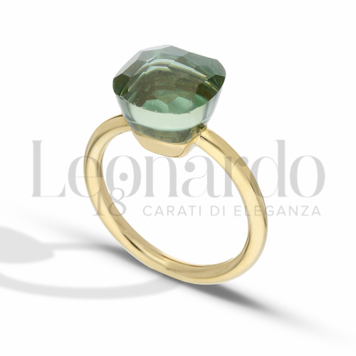 con Pietra verde in Oro Giallo da 2,3gr.