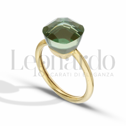 con Pietra verde in Oro Giallo da 3gr.