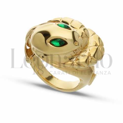 con Pietra verde in Oro Giallo da 5,5gr.