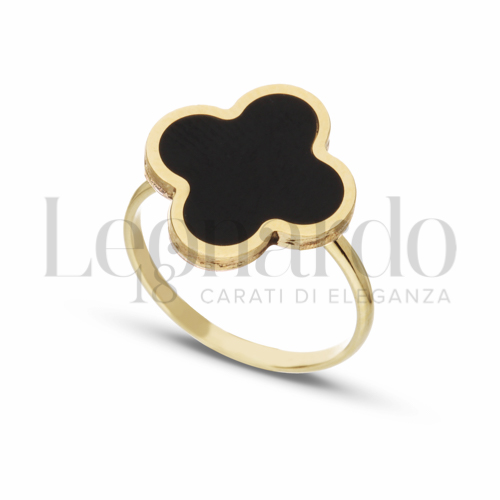 Modello 4° Misura con Onice in Oro Giallo da 2,3gr.