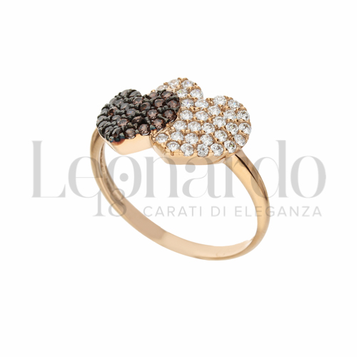 con Zirconi bianchi e zirconi Brown in Oro Rosa da 2,4gr.