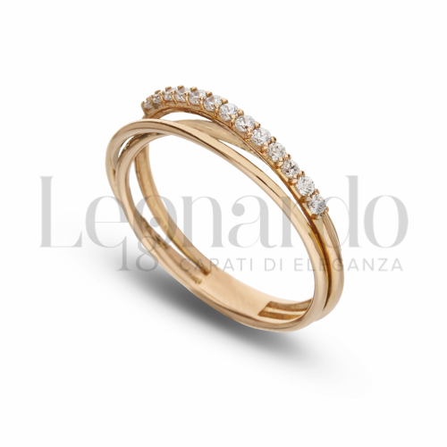 Modello 3 Fili con 1 Fila di zirconi bianchi in Oro Rosa da 2,8gr.