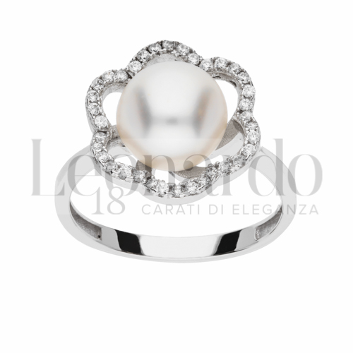 con Perla & Zirconi bianchi in Oro Bianco da 3,5gr.