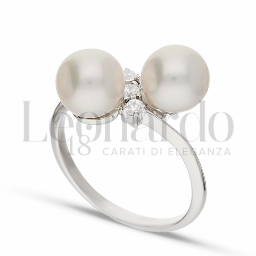 con Perla & Zirconi bianchi in Oro Bianco da 3,5gr.