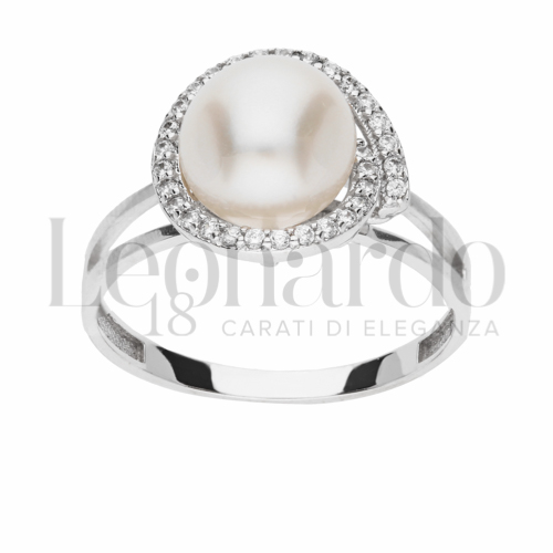 con Perla & Zirconi bianchi in Oro Bianco da 3,6gr.