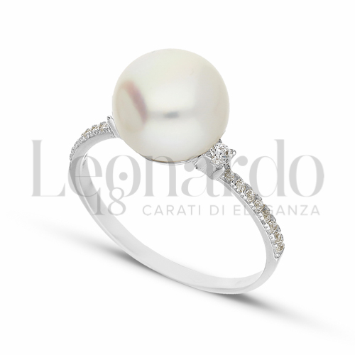 con Perla & Zirconi bianchi in Oro Bianco da 3,3gr.