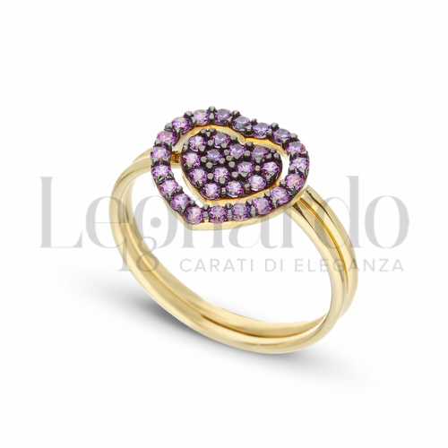con Zircone Viola in Oro Giallo da 2,9gr.