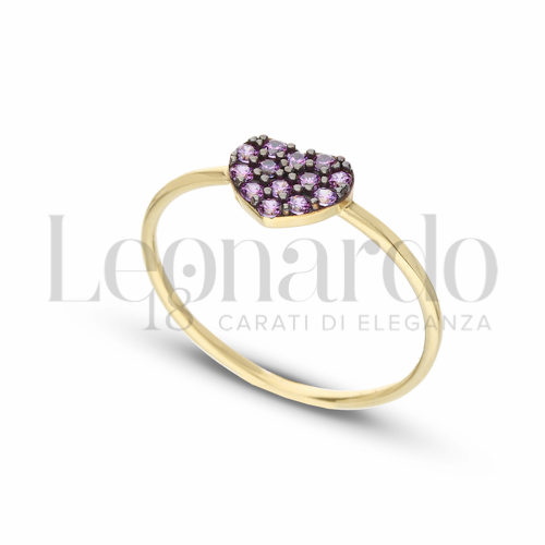 con Zircone Viola in Oro Giallo da 1,5gr.