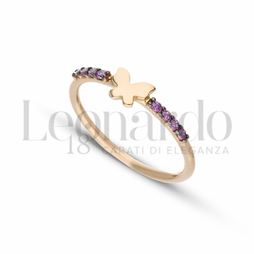con Zircone Viola in Oro Rosa da 1,6gr.