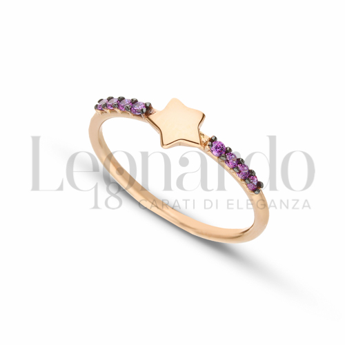 con Zircone Viola in Oro Rosa da 1,7gr.