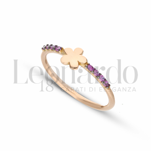 con Zircone Viola in Oro Rosa da 1,7gr.