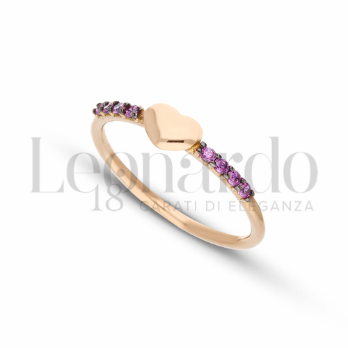 con Zircone Viola in Oro Rosa da 1,7gr.